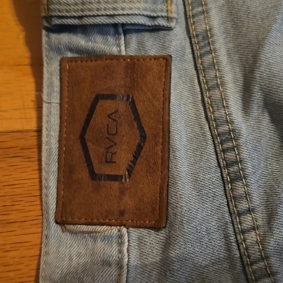 Good Pre-Owned Cond RVCA Light Blue Dagger Jeans W 34" L 32" - Picture 2 of 6
